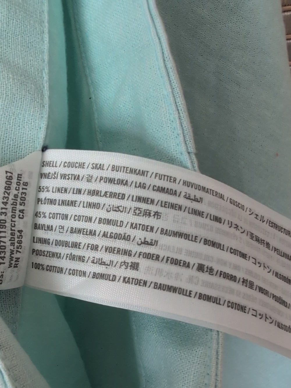 Abercrombie & Fitch Light Mint Linen Blend Mini Skirt - Picture 4 of 8